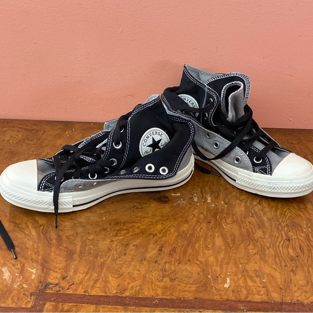 Converse Women Shoes Size 8 All Star chuck Taylor Double Upper Sneakers - Picture 10 of 16